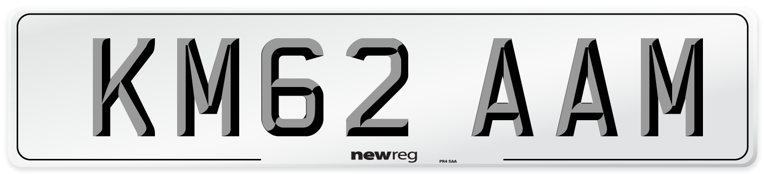 KM62 AAM Number Plate from New Reg